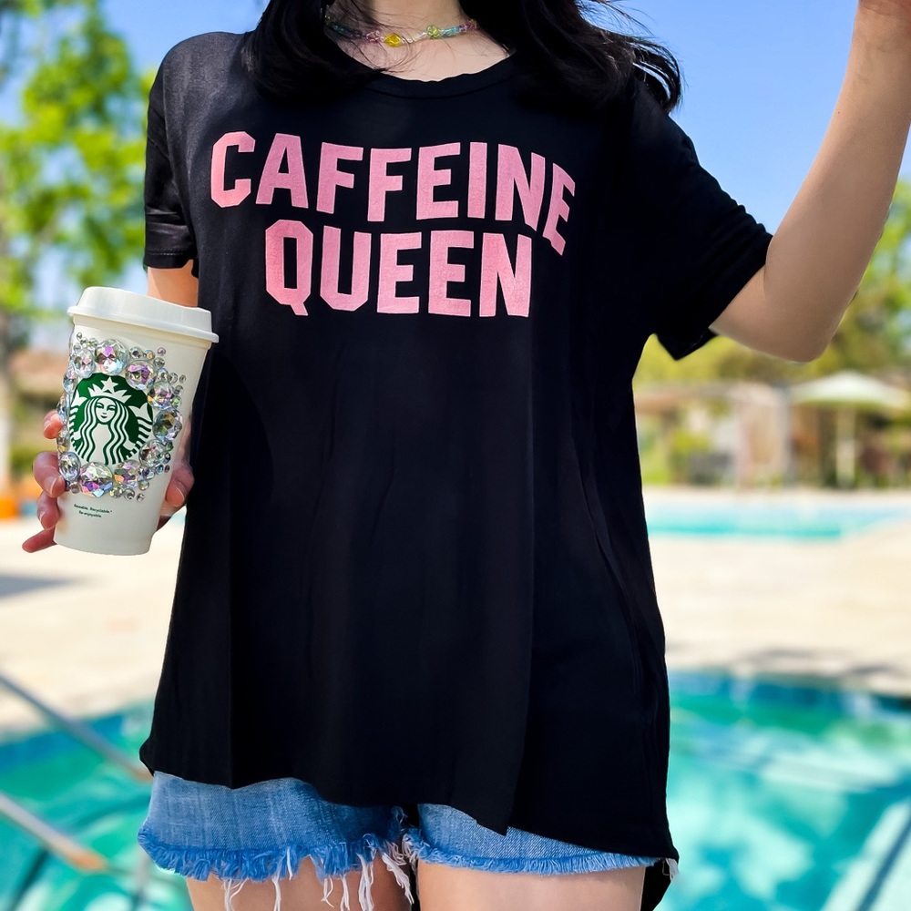 Caffeine Queen Oversized High-Low Graphic Tee - Picture 3 of 6
